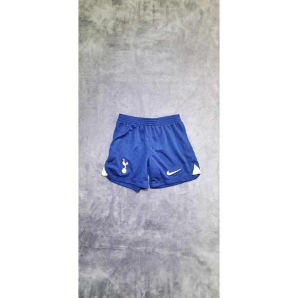 Nike Tottenham Hotspur Sz XS 96-104 CM Blue Shorts Litle Kid Dri-fit Logo C19-61 - Picture 1 of 9